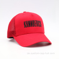 100% Polyester Mesh Red Sport Trucker Cap